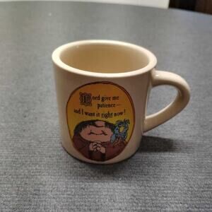 Walt Lee Sherman On The Mount Stoneware Mug Lord Give Me Patience Right Now